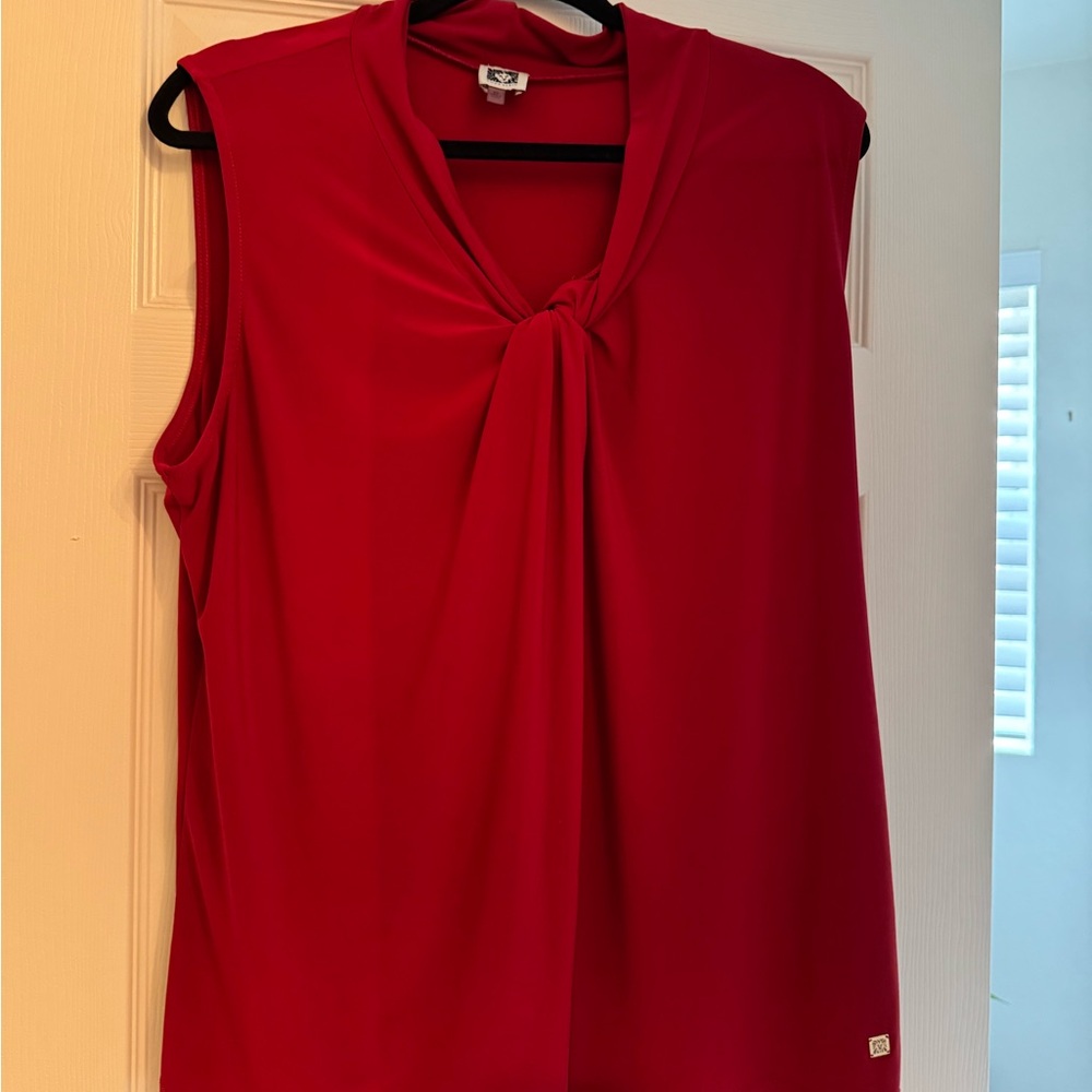 Elegant Red Sleeveless Top